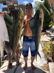 mahi mahi caught on fishing charter in Florida Keys